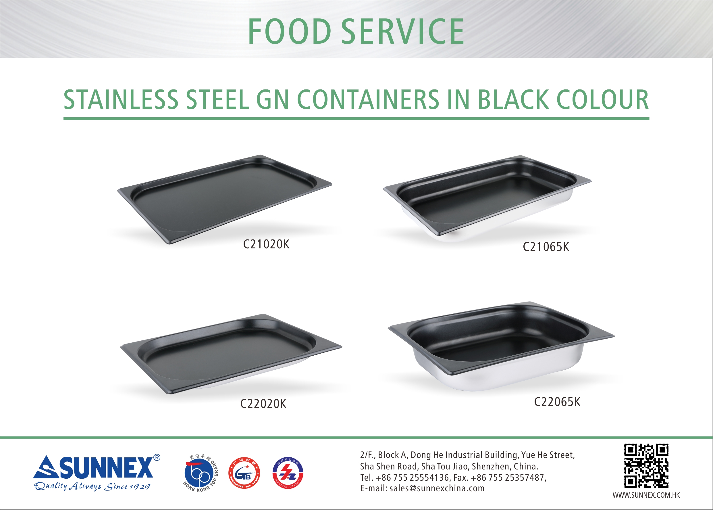 Contenitori GN Sunnex in acciaio inox di colore nero