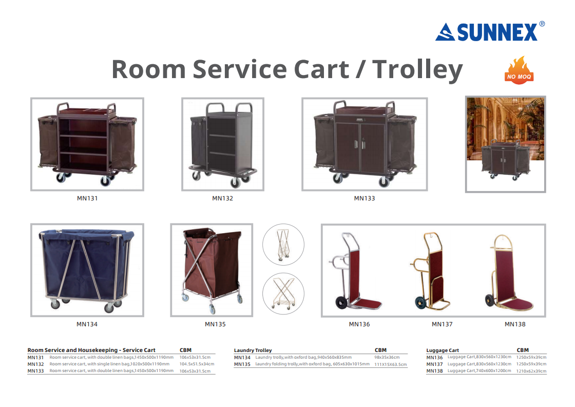 Nuovi prodotti SUNNEX: Carrello / Trolley per il servizio in camera