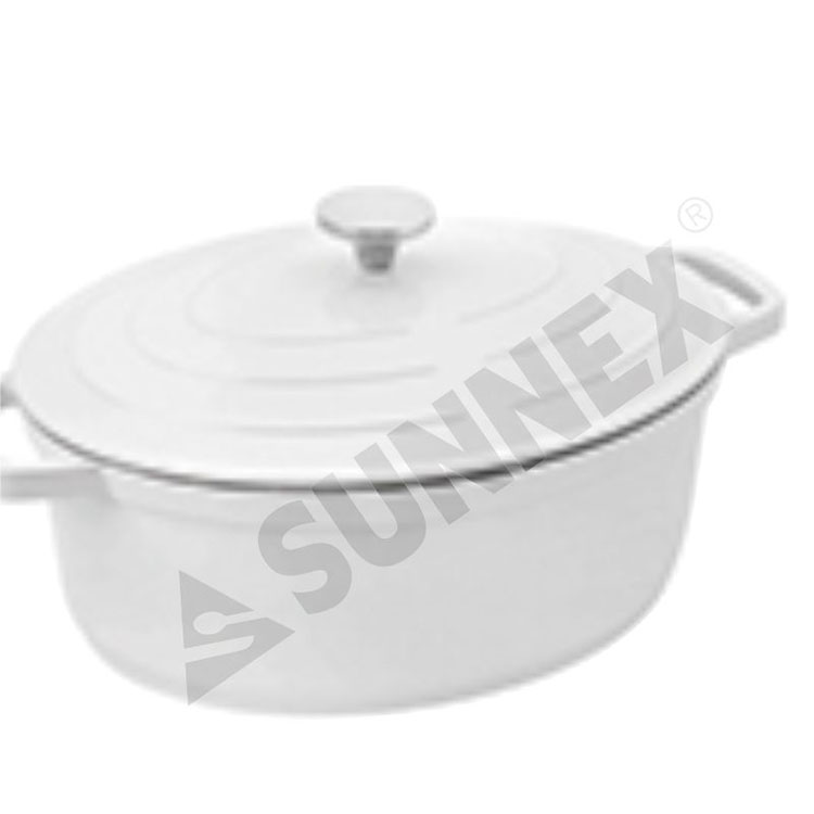 Casseruola ovale per pentole da cucina antiaderente di colore bianco